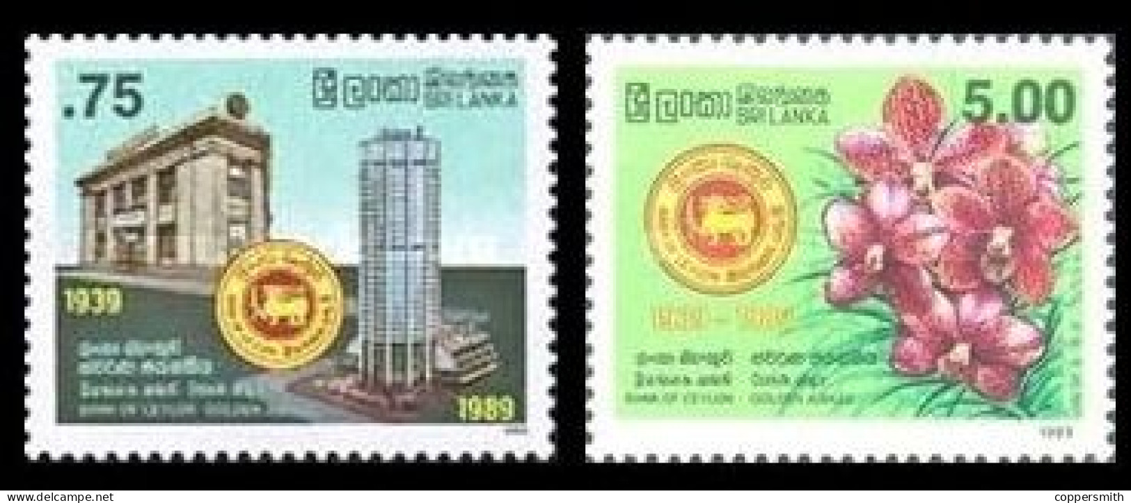 (0296) Sri Lanka  1989 / Bank Of Ceylon  ** / Mnh  Michel 875-876 - Sri Lanka (Ceylon) (1948-...)