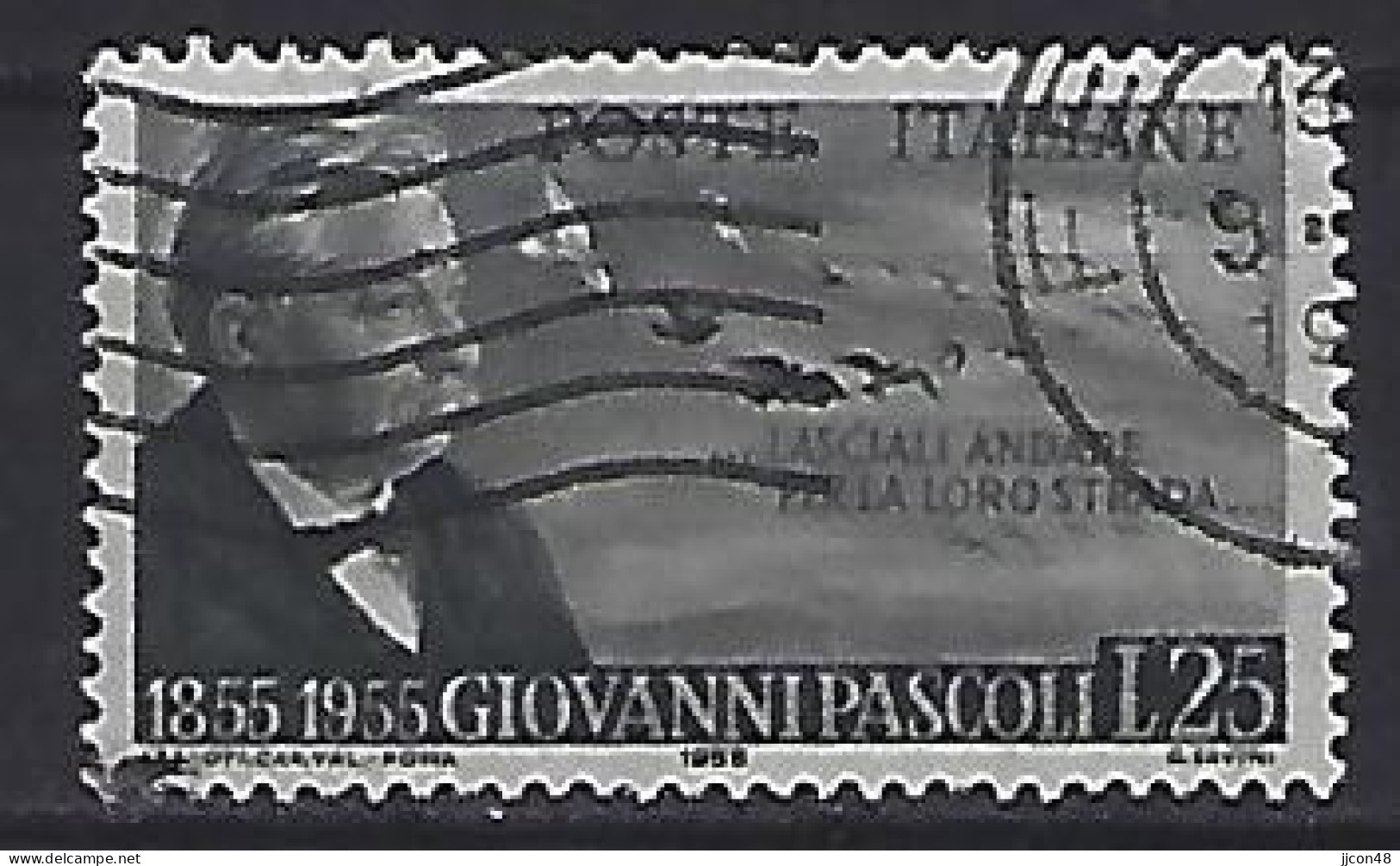 Italy 1955  Giovanni Pascoli (o) Mi.956 - 1946-60: Usati