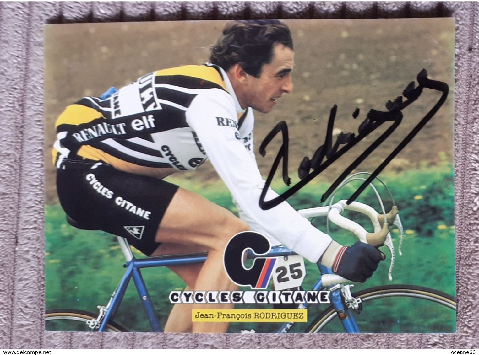 Autographe Jean François Rodriguez Renault Gitane - Cycling
