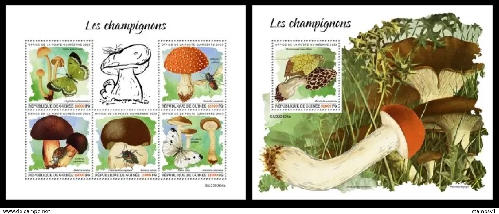 Guinea  2023 Mushrooms. (304) OFFICIAL ISSUE - Funghi