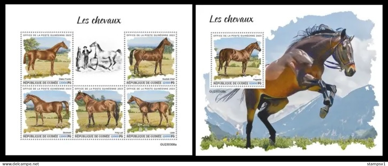 Guinea  2023 Horses. (308) OFFICIAL ISSUE - Pferde