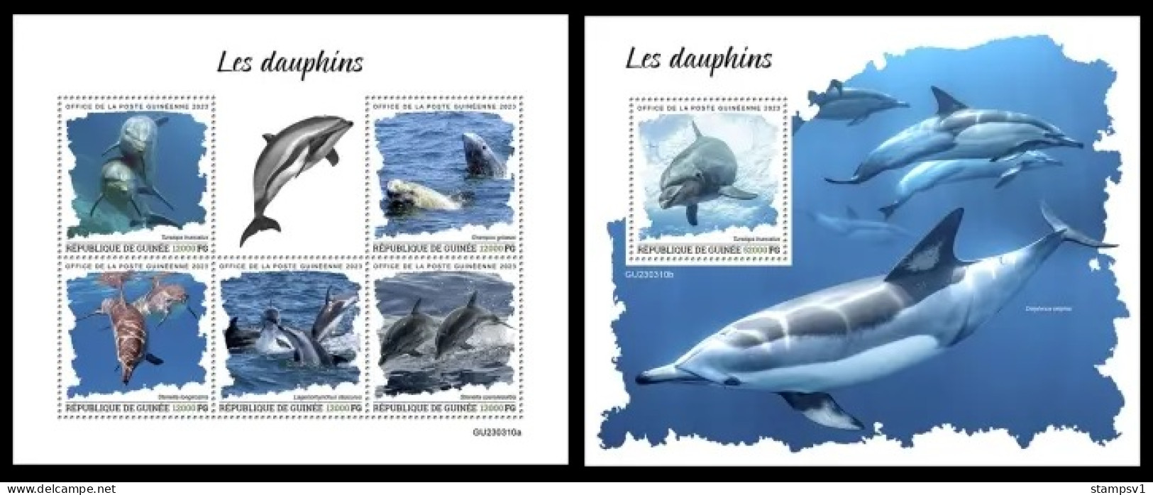 Guinea  2023 Dolphins. (310) OFFICIAL ISSUE - Delfines