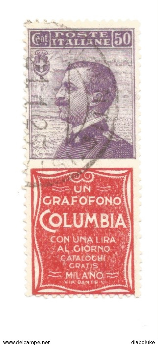 (REGNO D'ITALIA) 1924-1925, PUBBLICITARIO COLUMBIA, 50c - 1 Francobollo Usato (CAT. SASSONE N.11) - Publicité