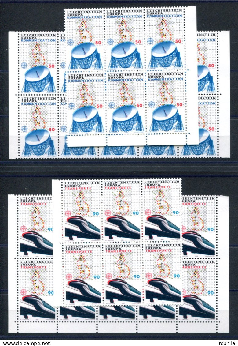 RC 27504 LIECHTENSTEIN COTE 40€ N° 878 / 879 X 16 Ex EUROPA 1988 TRANSPORTS ET COMMUNICATIONS NEUF ** MNH TB - 1988