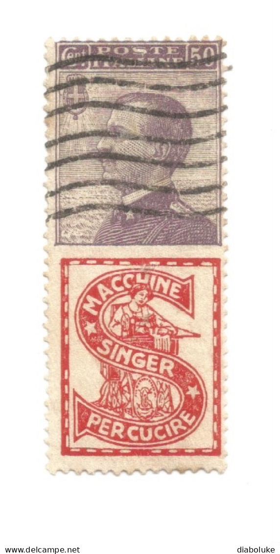 (REGNO D'ITALIA) 1924-1925, PUBBLICITARIO SINGER, 50c - 1 Francobollo Usato (CAT. SASSONE N.16) - Reclame