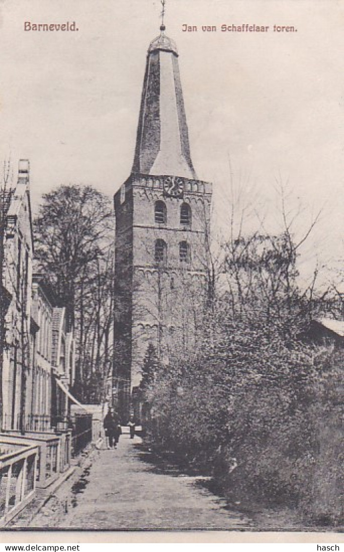 482220Barneveld, Jan Van Schaffelaar Toren. (linksonder Een Kleine Vouw) - Barneveld