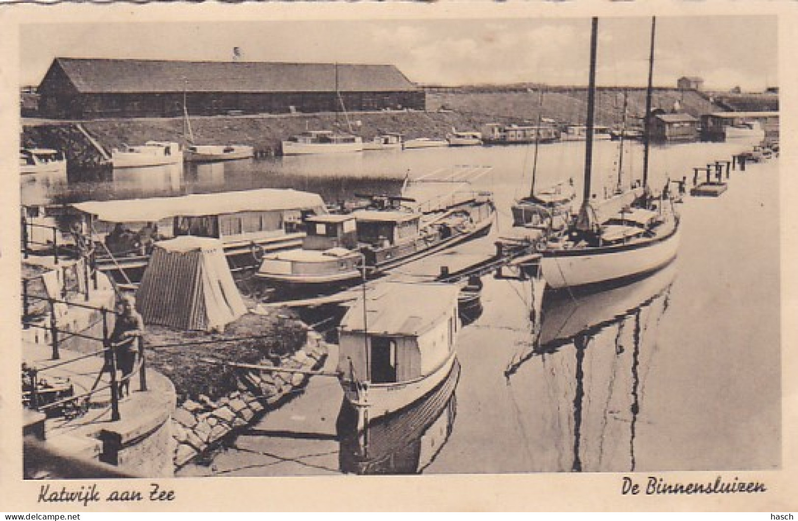 482234Katwijk Aan Zee, De Binnensluizen. 1948.( Minuscule Vouwen In De Hoeken) - Katwijk (aan Zee)