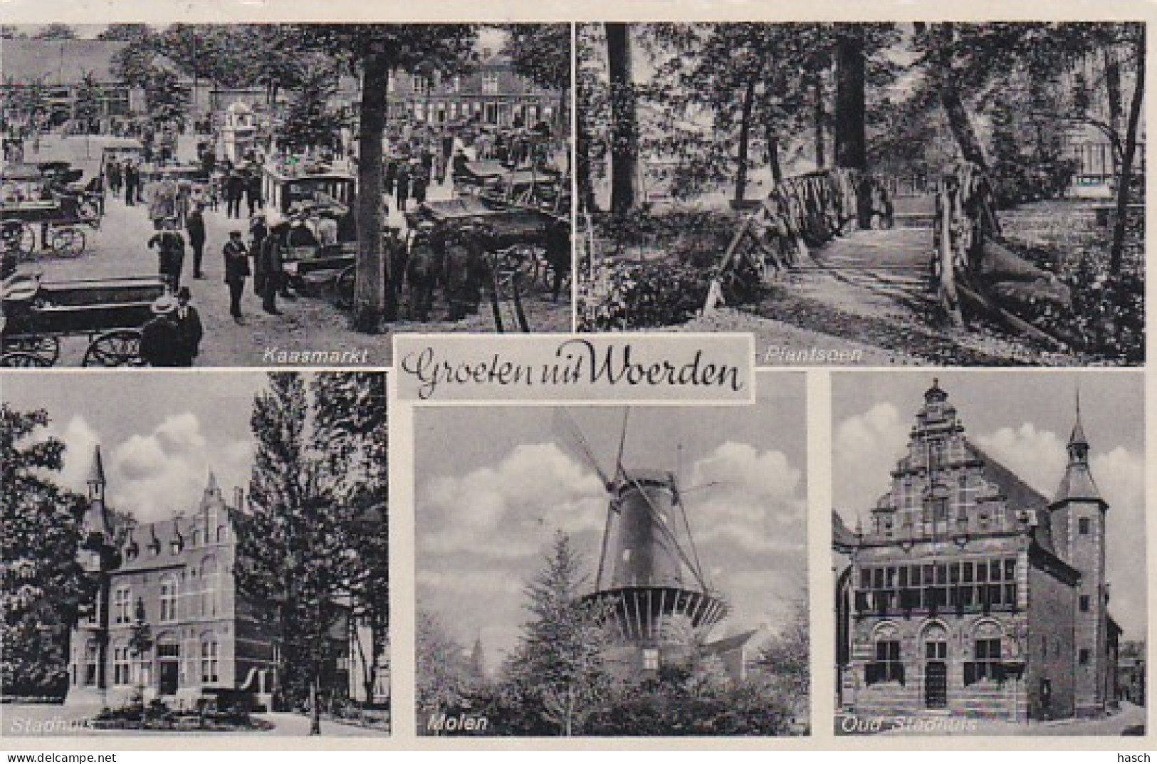 482238Groeten Uit Woerden. 1939. (minuscule Vouwen In De Hoeken, En Randen) - Woerden