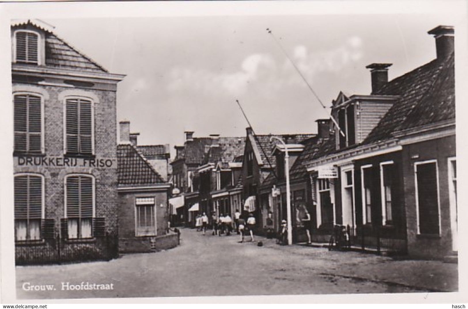 482252Grouw, Hoofdstraat. 1949. (FOTO KAART) (minuscule Vouwen In De Hoeken) - Autres & Non Classés