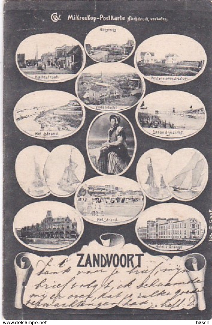 4822108Zandvoort, Multivues. (Poststempel 1905.)(zie Hoeken En Randen) - Zandvoort