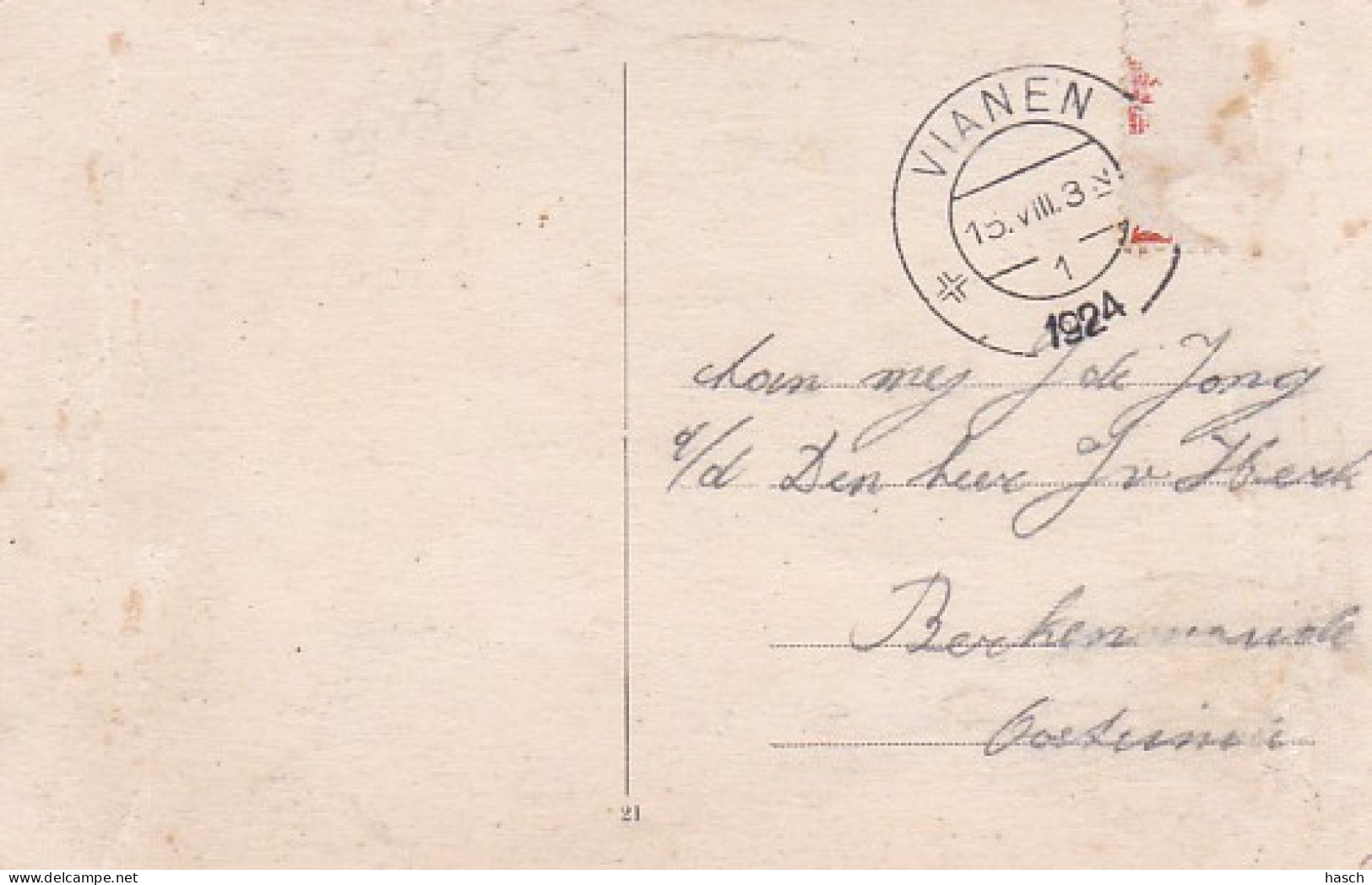 4822109Vianen, Lekpoort. (poststempel 1924)(zie Achterkant Lijmresten) - Otros & Sin Clasificación