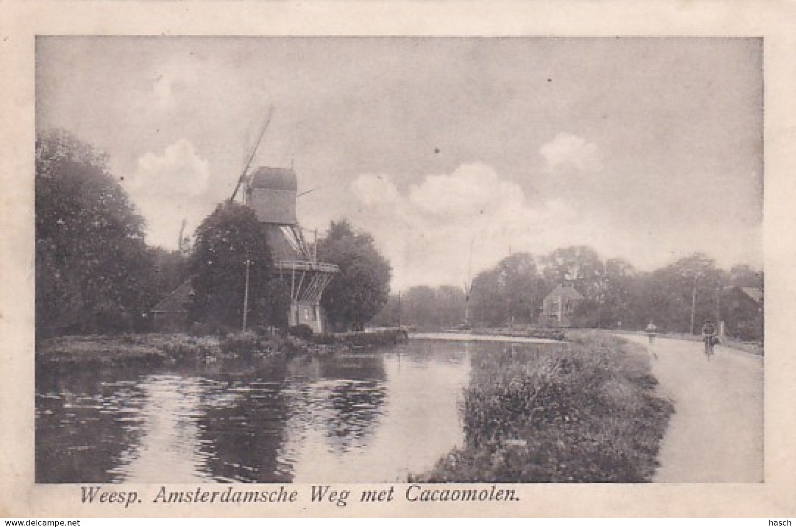 4822161Weesp, Amsterdamsche Weg Met Cacaomolen. (kleine Vouwen In De Hoeken) - Weesp