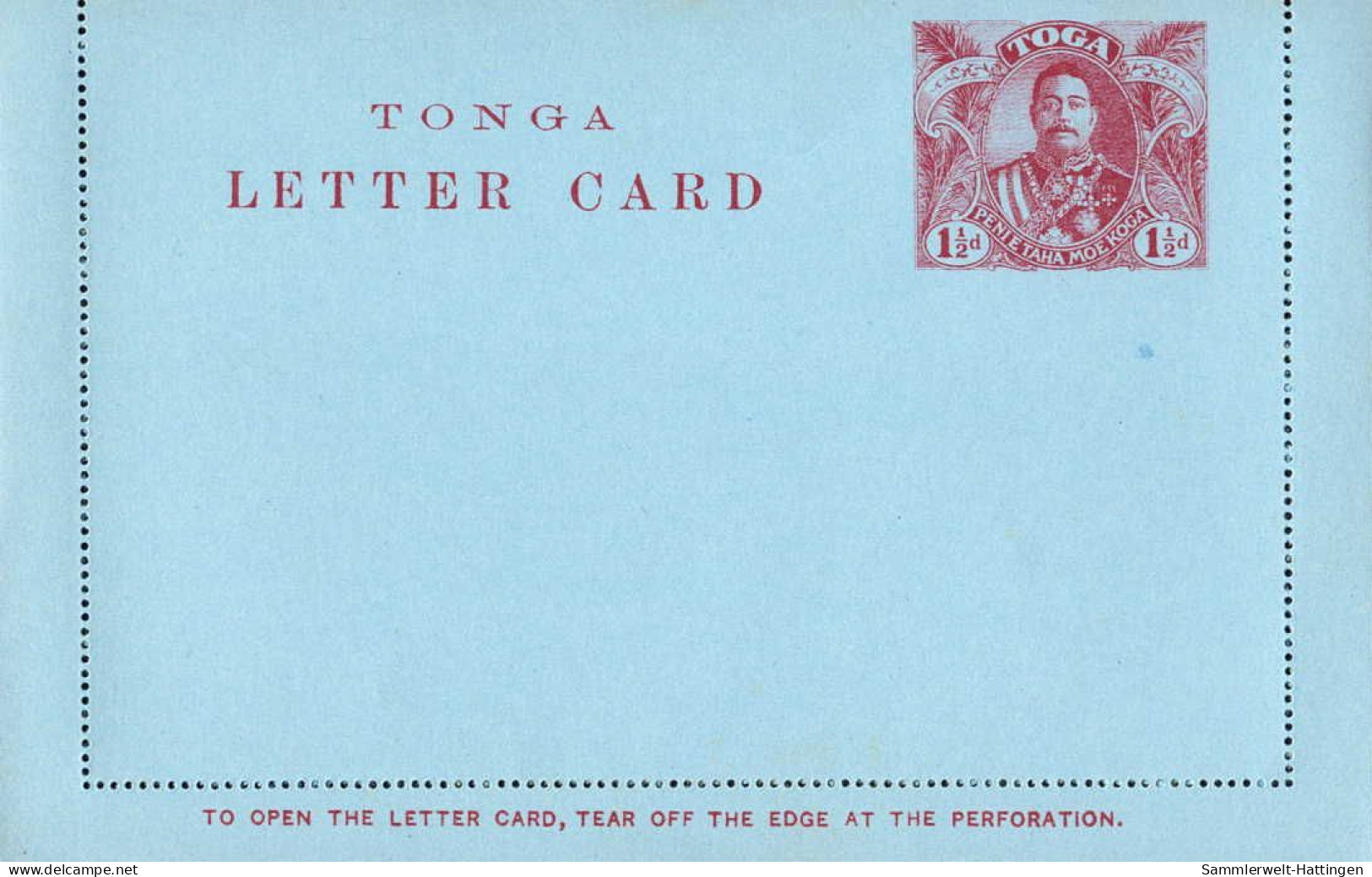 604196 | Unused Letter Card From Tonga  | -, -, - - Tonga (...-1970)