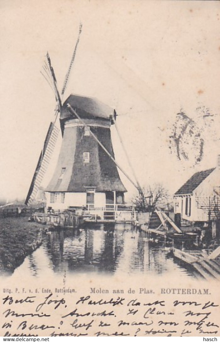 4822217Rotterdam, Molen Aan De Plas. (poststempel 1903)(bruine Vlekjes) - Rotterdam