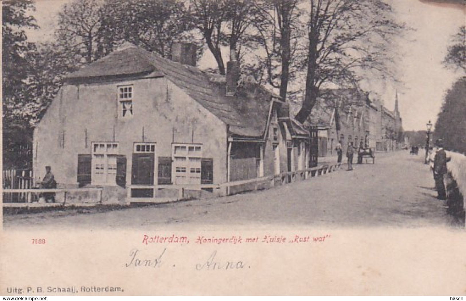 4822231Rotterdam, Koningerdijk Met Huisje ,,Rust Wat’’. Rond 1900. (zie Hoeken En Kanten) - Rotterdam