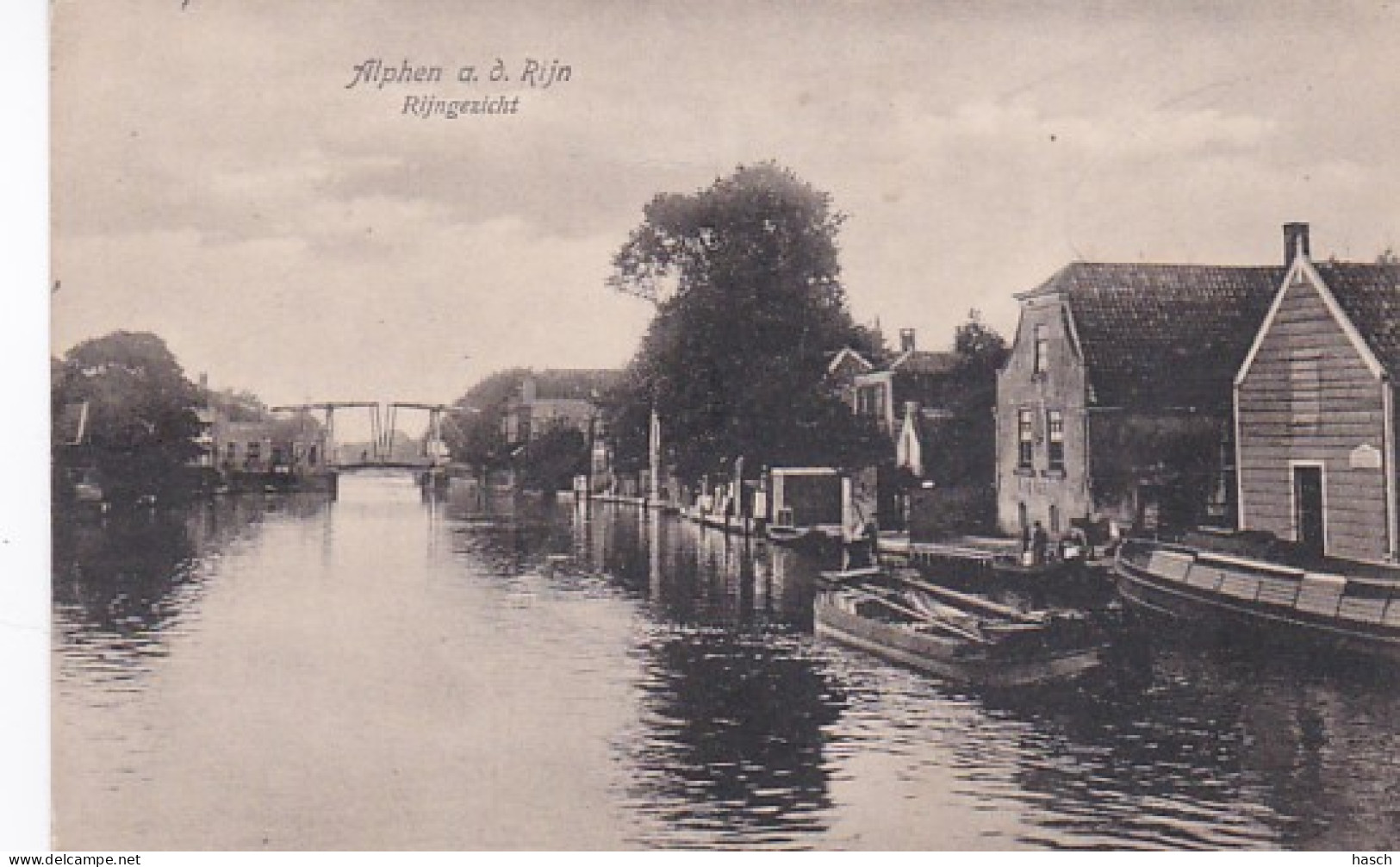 4822      246         Alphen A. D. Rijn, Rijngezicht. 1923. (minuscule Vouwen In De Hoeken, Zie Rechtsboven - Alphen A/d Rijn