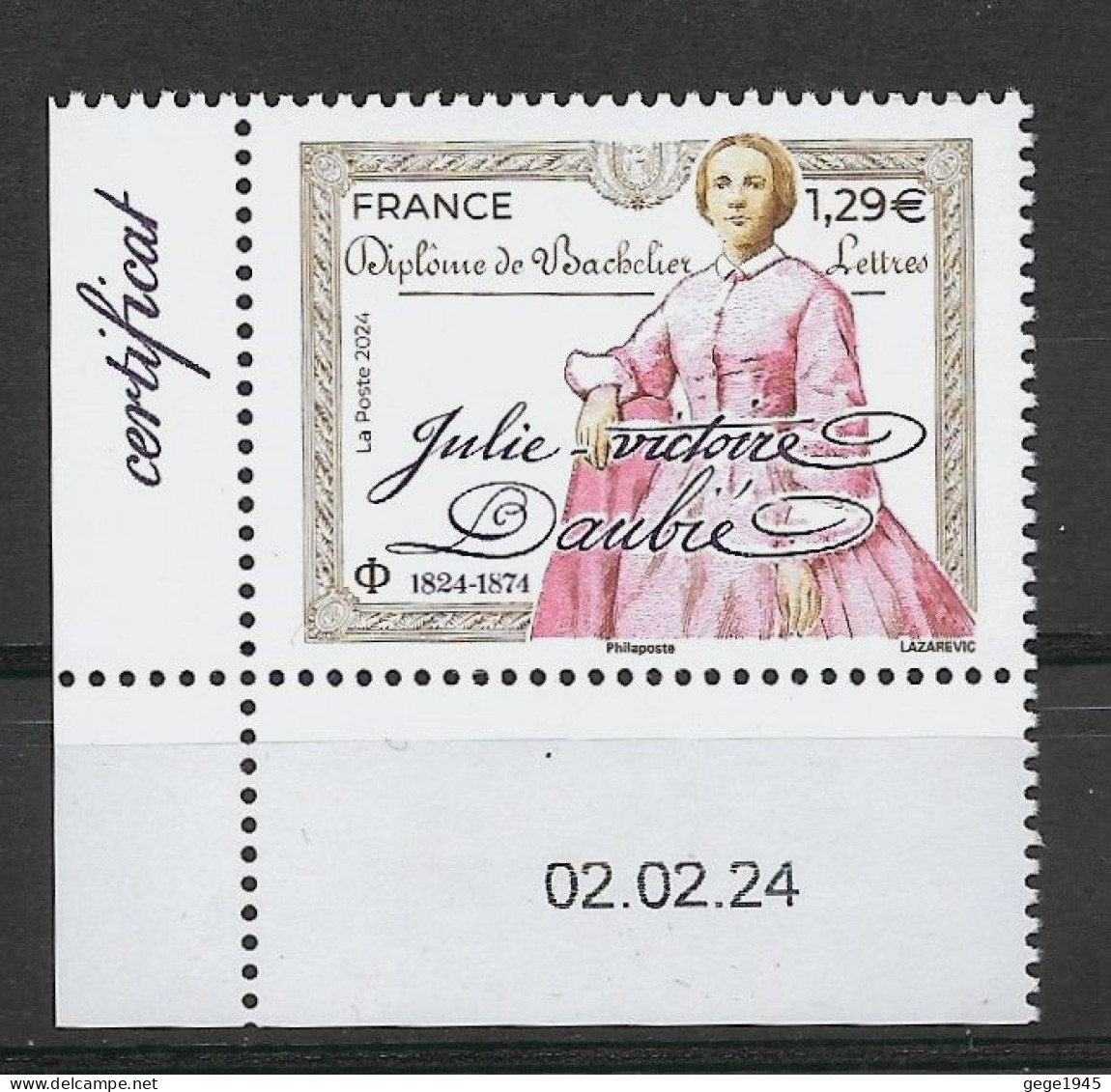 France 2024 Neuf **  Julie - Victoire  Daubie   -   à  1,29 €  ( Avec Coin Daté ) - Unused Stamps