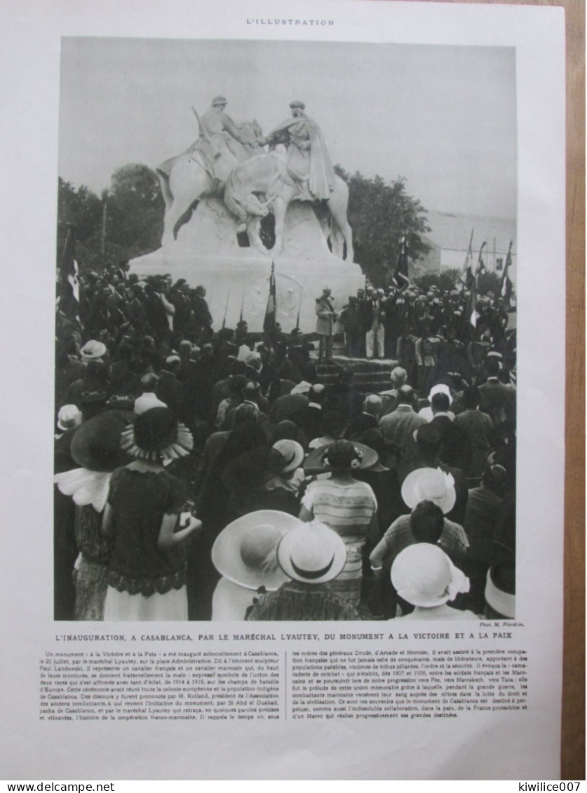 1924 MAROC  CASABLANCA Inauguration  Monument - Sin Clasificación