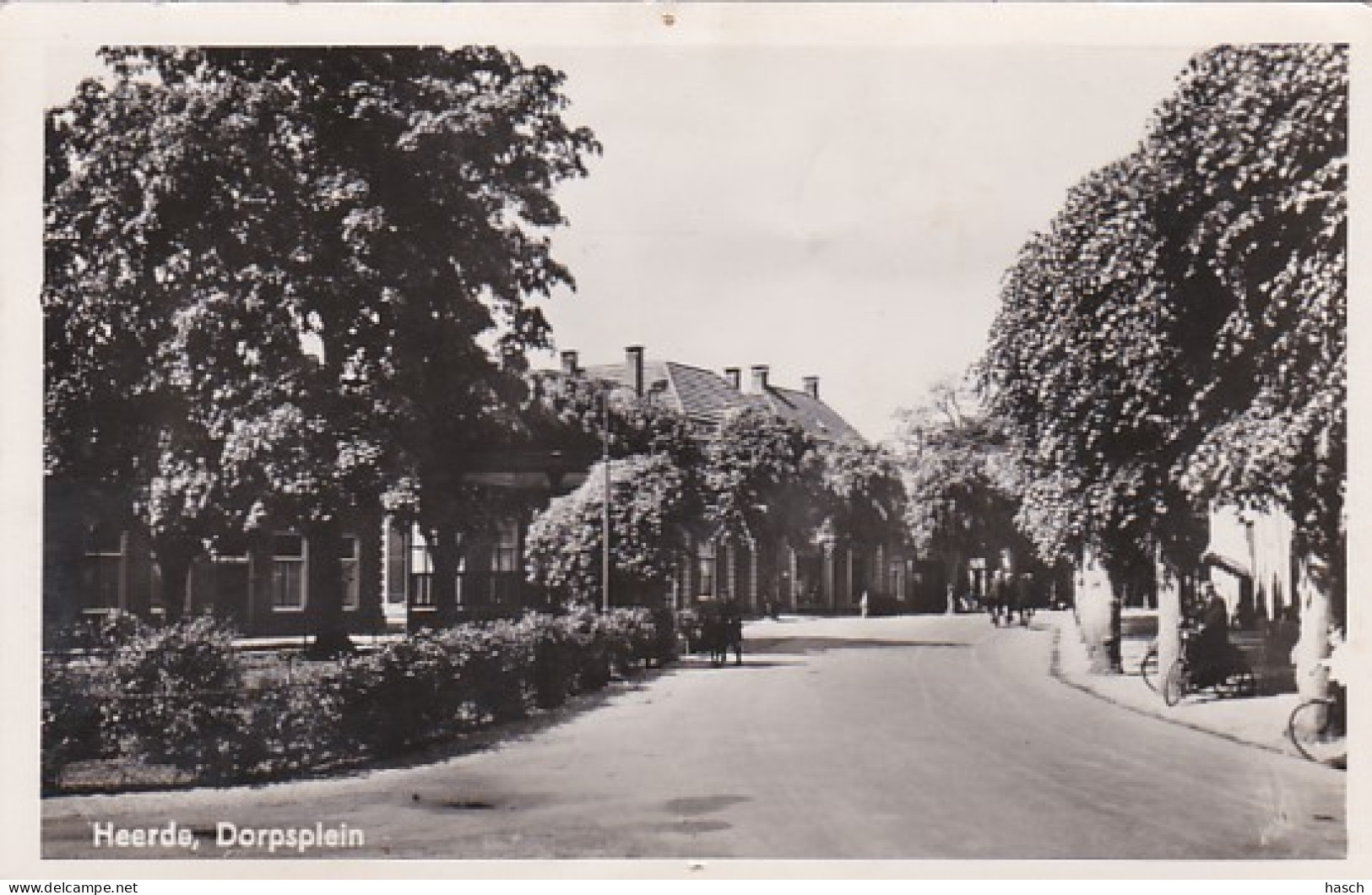 4822294Heerde, Dorpsplein. 1948.(FOTO KAART)(kleine Vouwen In De Hoeken, 2 Punaisegaatjes) - Sonstige & Ohne Zuordnung