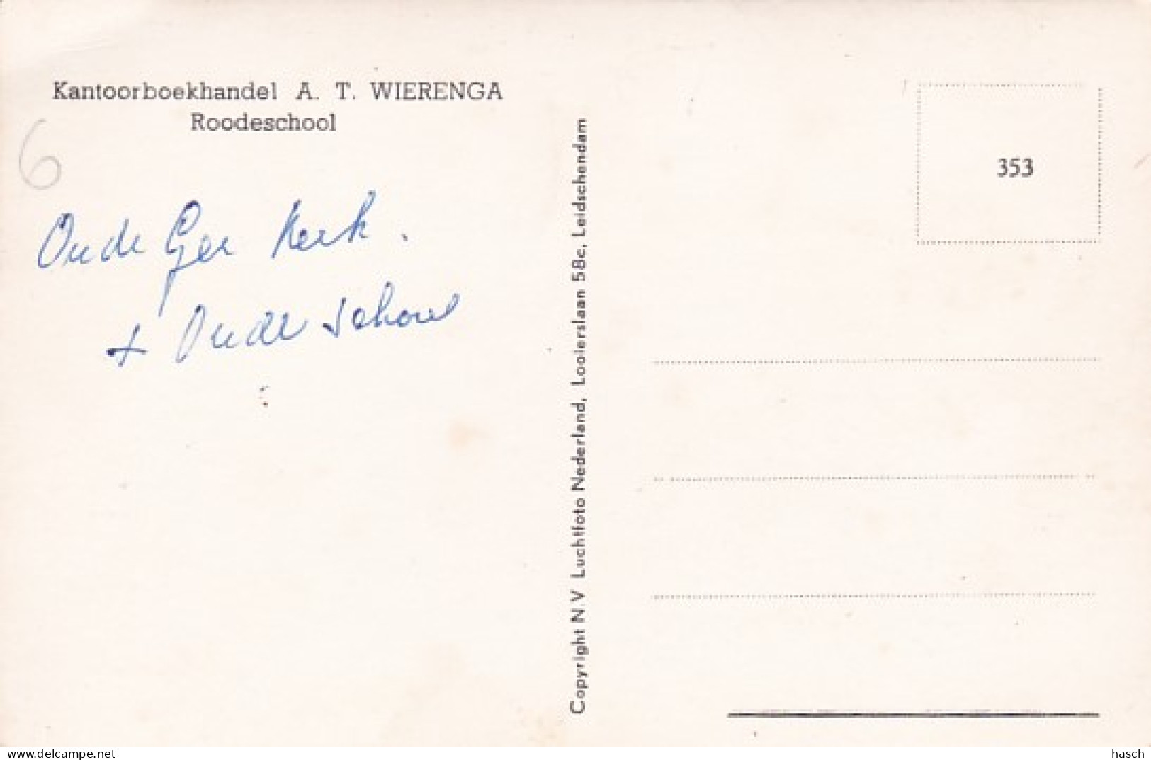 4822312Roodeschool, Gereformeerde Kerk En Oude School.(kleine Vouwen In De Hoeken) - Autres & Non Classés