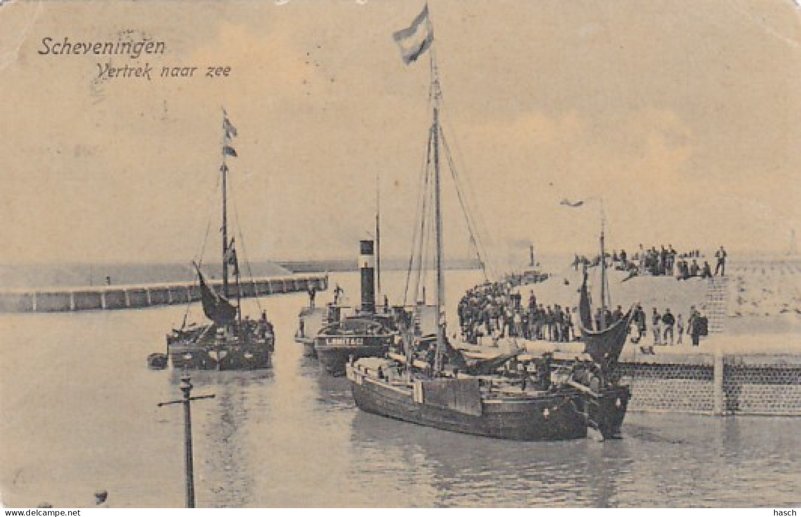 4822338Scheveningen, Vertrek Naar Zee. (poststempel 1906)(kleine Vouwen In De Hoeken) - Scheveningen