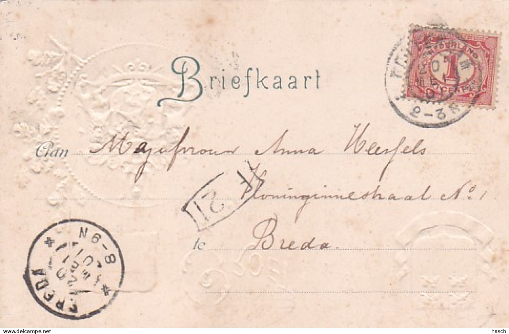 4822383Rotterdam, Groet Uit Rotterdam. (poststempel 1901)(reliëf Kaart)(bruine Vlekken) - Rotterdam