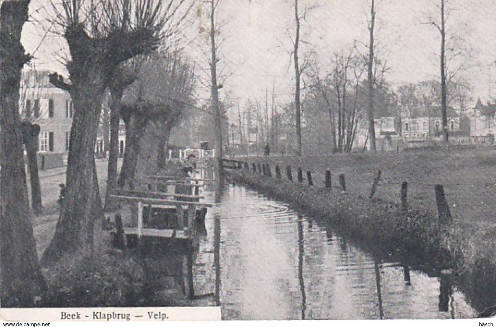 4822400Beek, Klapbrug – Velp. (poststempel 1909)(rechtsonder Een Kleine Vouw, Zie Achterkant) - Velp / Rozendaal