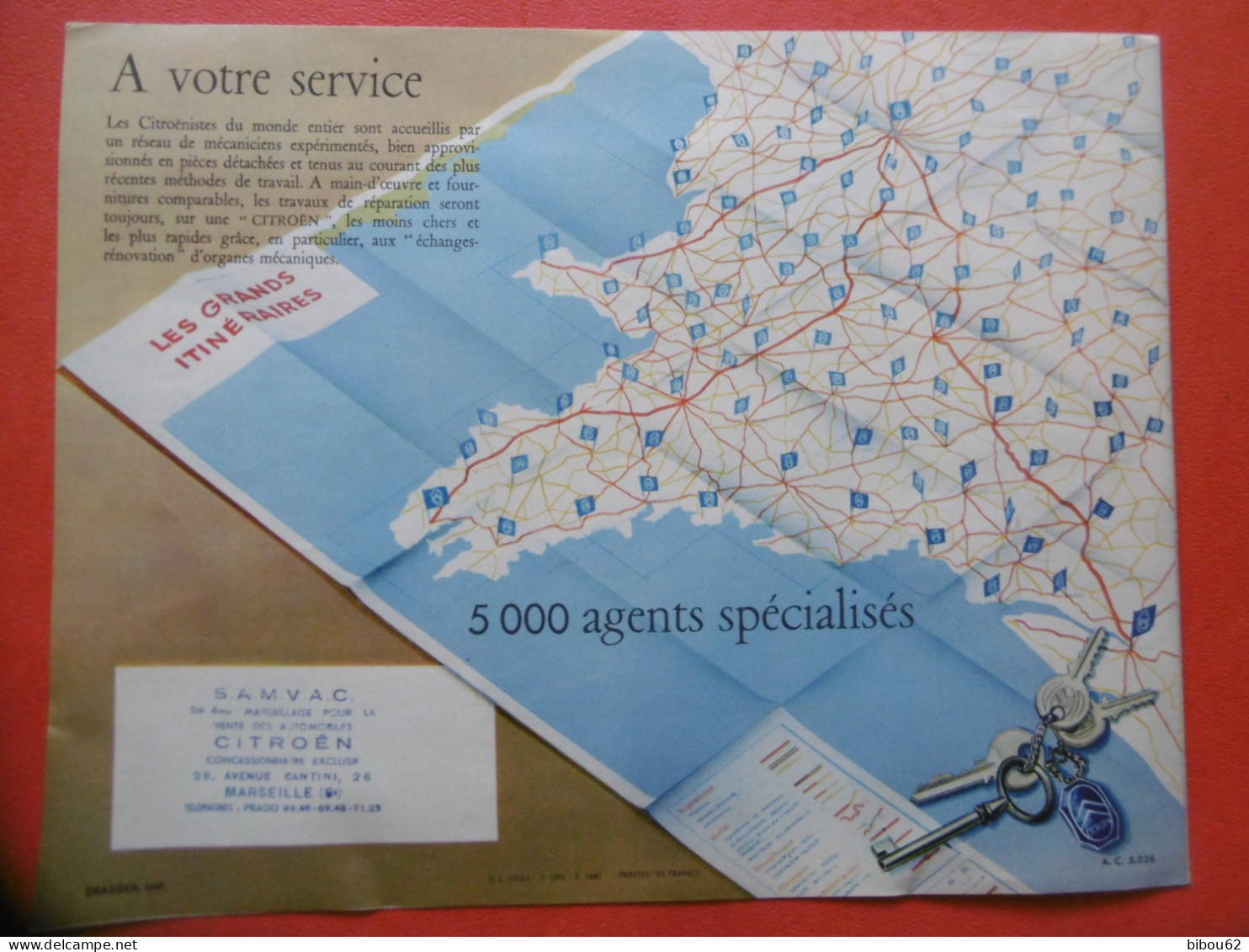 Publicité CITROEN - Traction Avant 11 Cv - AC 5026 ( 1954 ) - Trasporti