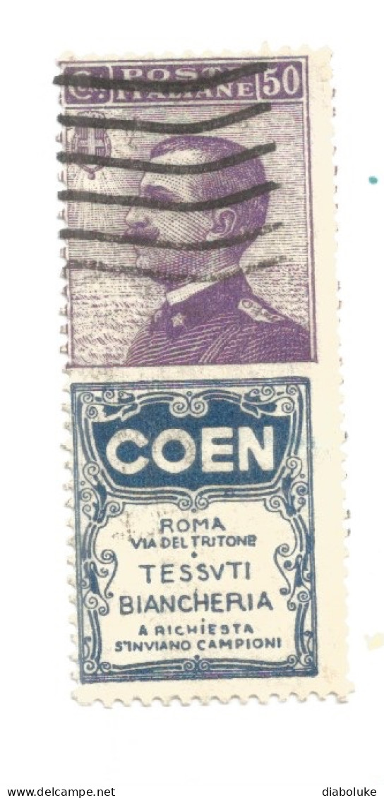 (REGNO D'ITALIA) 1924-1925, PUBBLICITARIO COEN, 50c - 1 Francobollo Usato (CAT. SASSONE N.10) - Pubblicitari