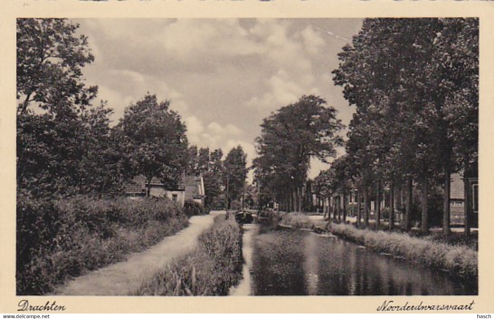 4822431Drachten, Noorderdwarsvaart. 1935.( Kleine Vouwen In De Hoeken) - Drachten