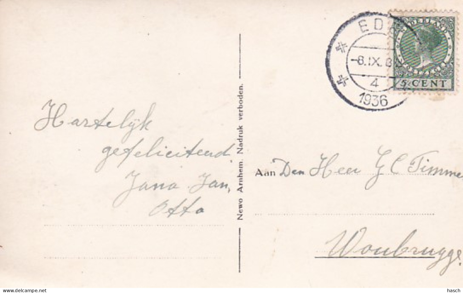 4822591Ede, Park Paaschberg. 1936. (FOTO KAART) (onderin Een Scheurtje, Rechterkant Is Bobbelig) - Ede