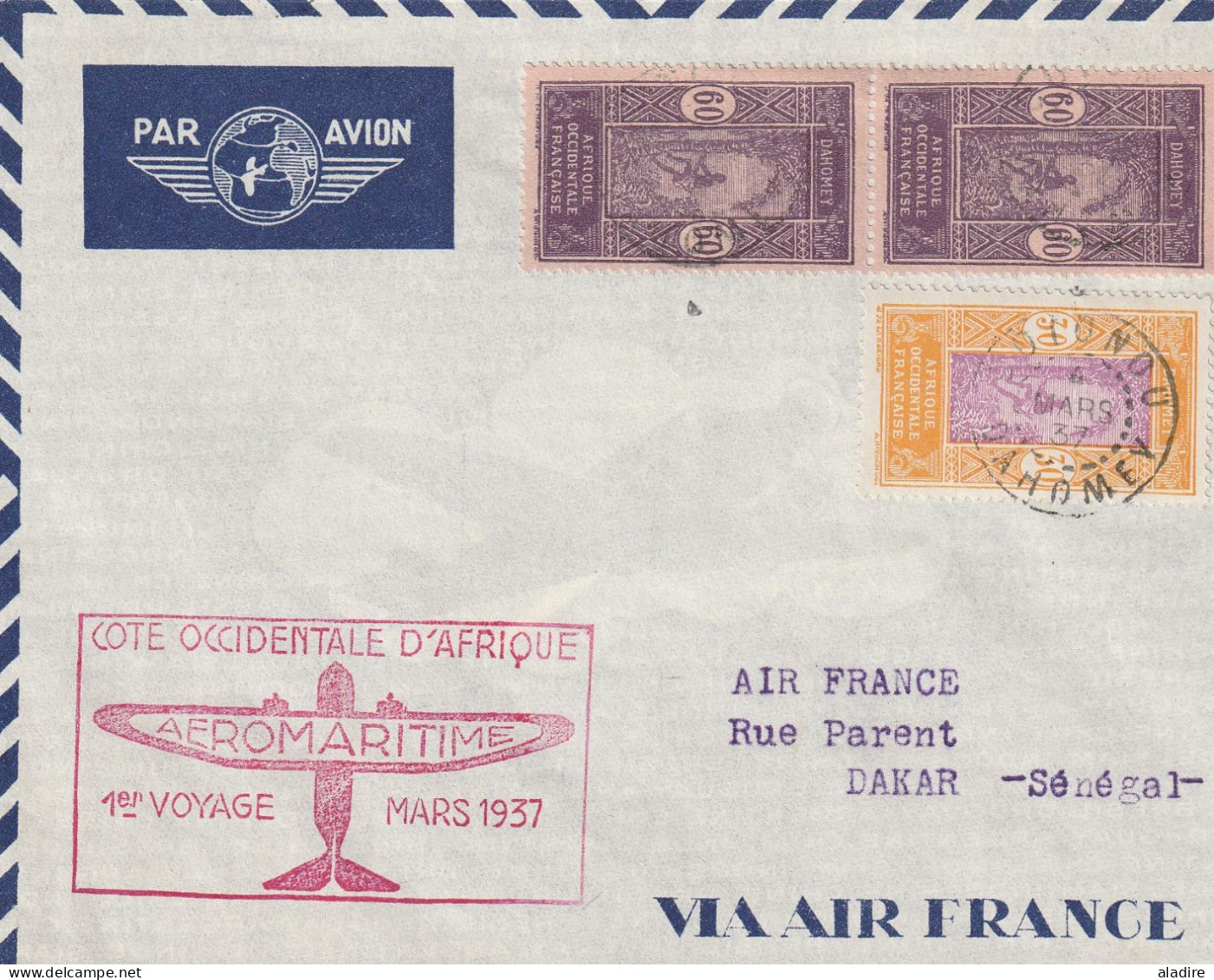 1899 - 1937 - DAHOMEY / BENIN - Lot De 8 Cartes, Enveloppes (Aéromaritime) Et Entiers - Lettres & Documents