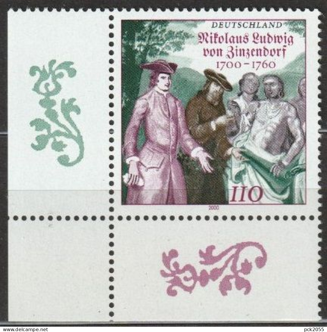 BRD 2000 MiNr.2115 ** Postfrisch 300.Geb. Nikolaus Ludwig Graf Von Zinzendorf ( 7138 )günstige Versandkosten - Ungebraucht