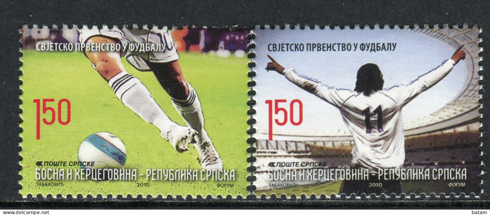 BOSNIA SERBIA(111) - Football World Cup - MNH(**) Set - 2010 - Bosnie-Herzegovine