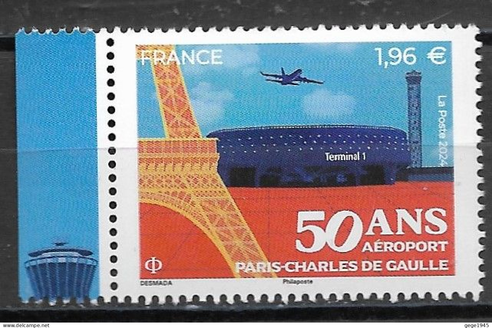 France 2024 Neuf **  Aéroport  Paris Charles De Gaulle   -  à  1,96 € - Unused Stamps