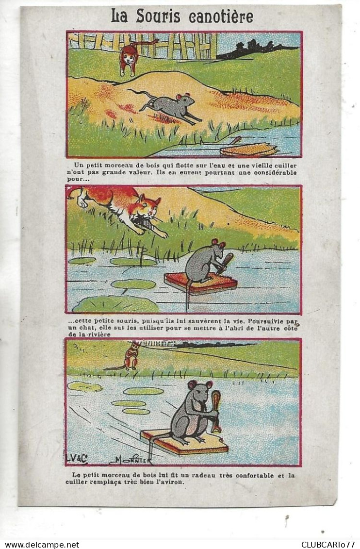 Monnier (Illustrateur) : La Souris Canotière 3 Dessins En 1905 PF - Andere & Zonder Classificatie