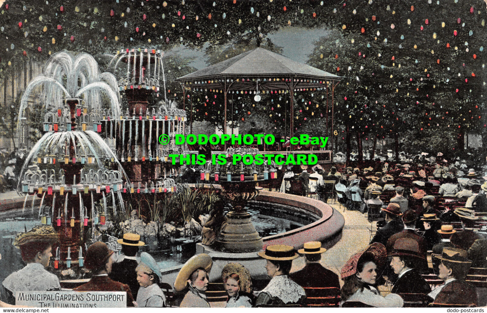 R505721 Municipal Gardens Southport. The Illuminations. Shaw Series. 1907 - Monde
