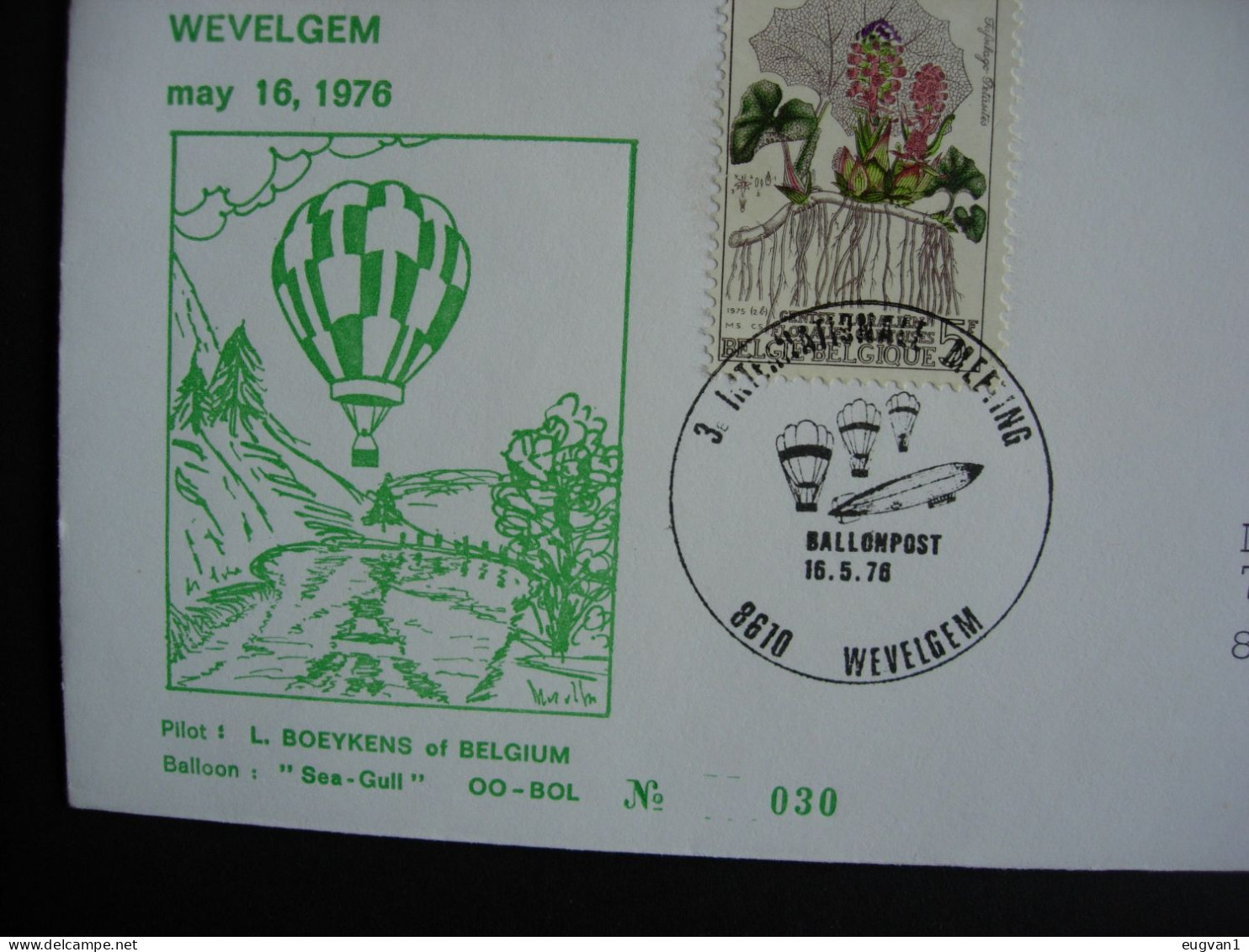 Belgique. Vol Par Montgolfière. Proven 27.6.77. Atterrisage à Harelbeke - Montgolfier