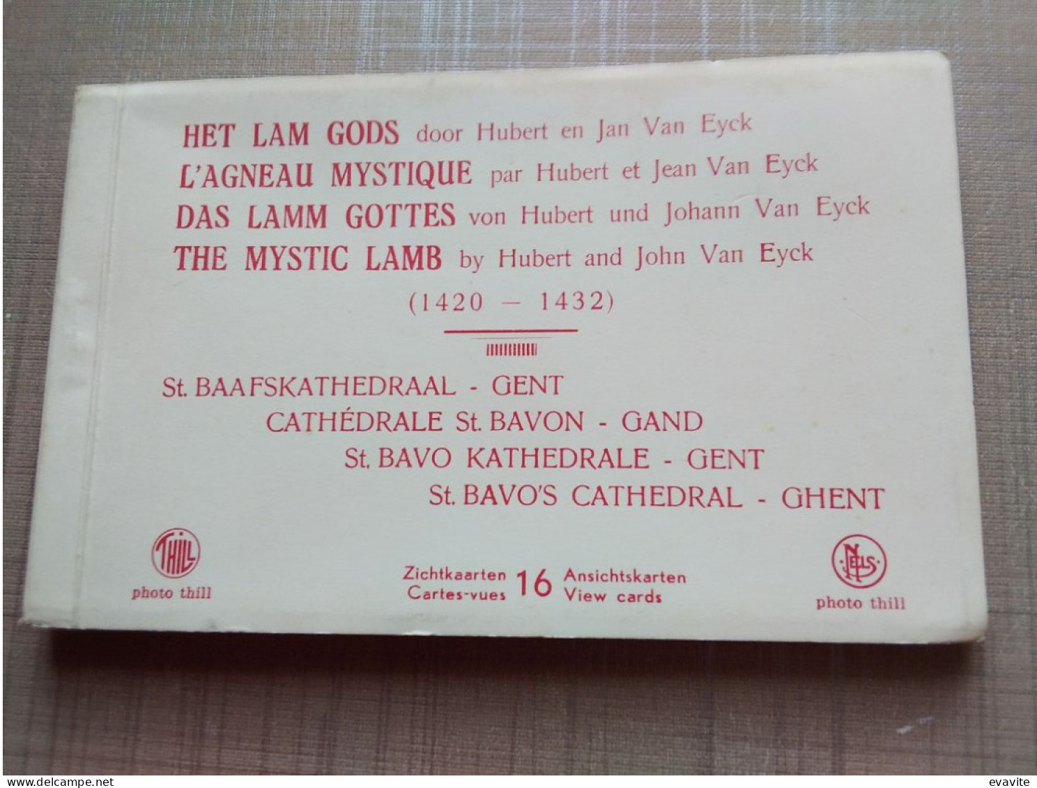 Carnet Complet De 16 Vues NELS - Cathédrale St-Baon GAND Ou GENT  L'Agneau Mystique Par Hubert Et Jean Van Eyck - Sammlungen & Sammellose