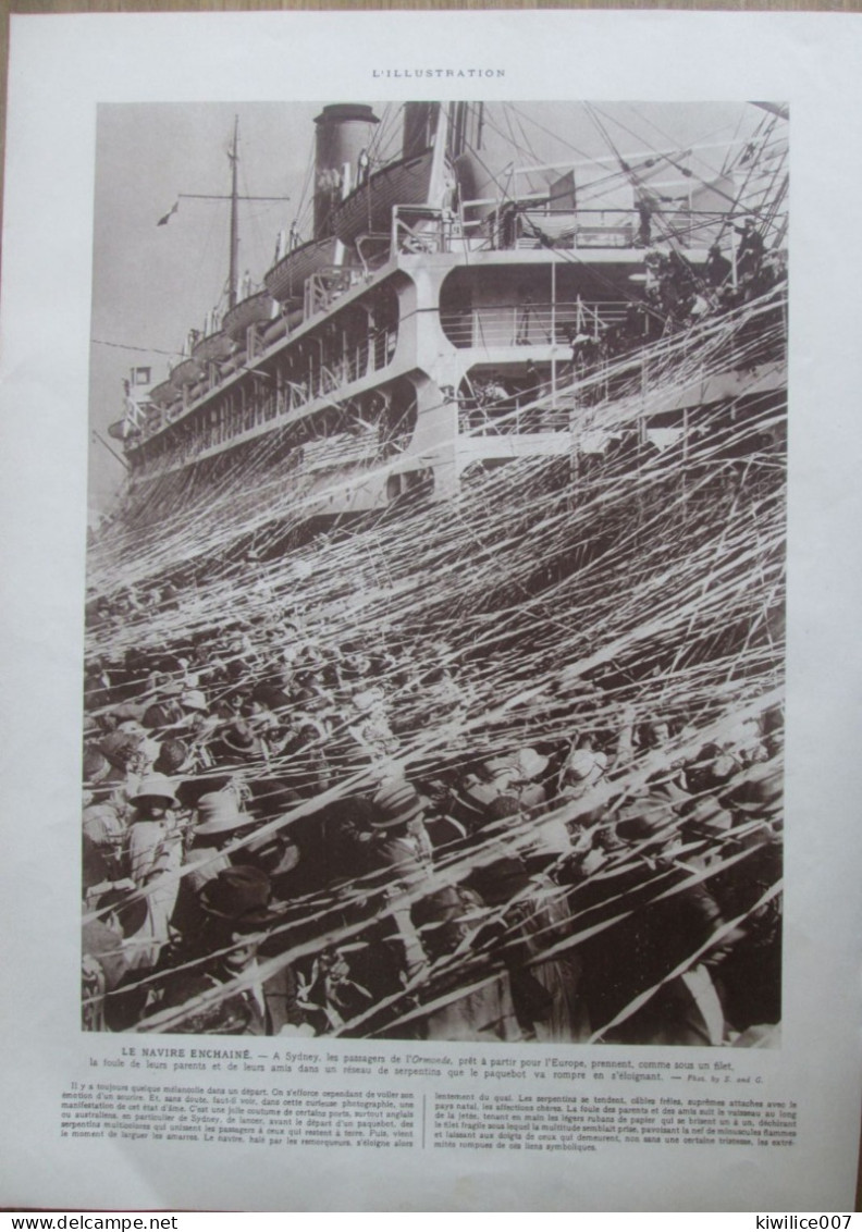 1924 SYDNEY Australie Australia   LES PASSAGERS DE L ORMONDE Avec Un Filet De Serpentins Avant Le Départ - Non Classés