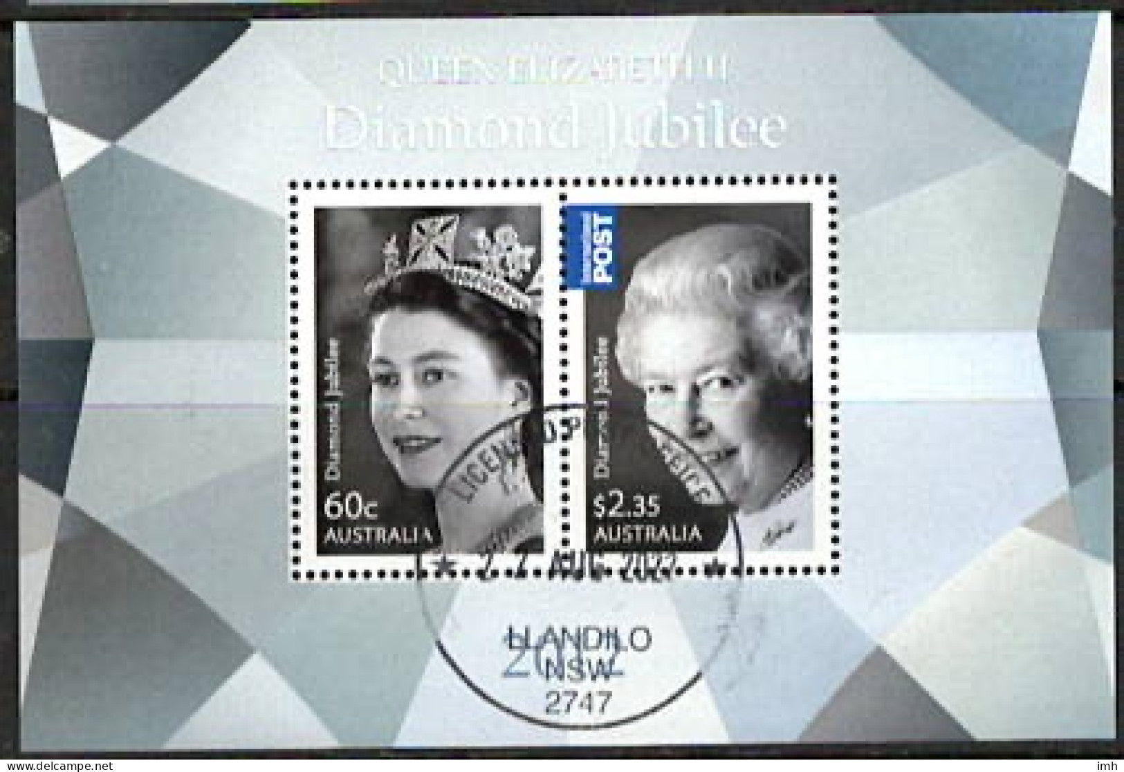 2012  Australia  QEII Diamond Jubilee Miniature Sheet M/S . Fine Used. - Hojas Bloque