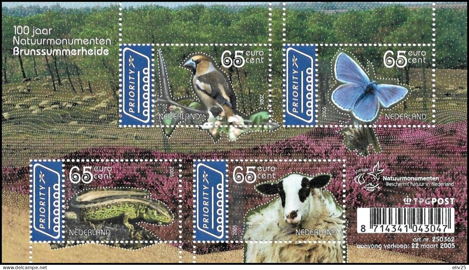 Netherlands 2005, Natural Monuments Animals Birds - 2 S/s MNH - Autres & Non Classés