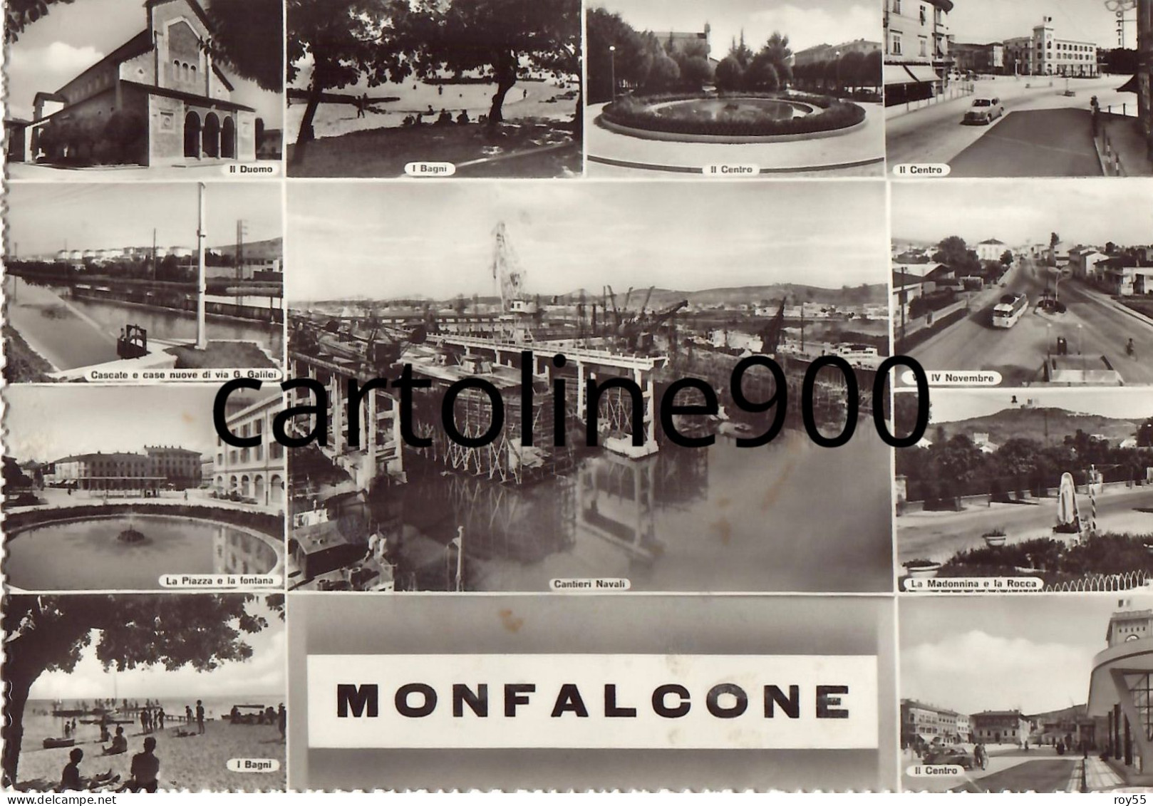 Friuli Venezia Giulia-gorizia-monfalcone Vedutine Di Monfalcone Animate Anni 50 (10vedutine+1veduta) - Sonstige & Ohne Zuordnung