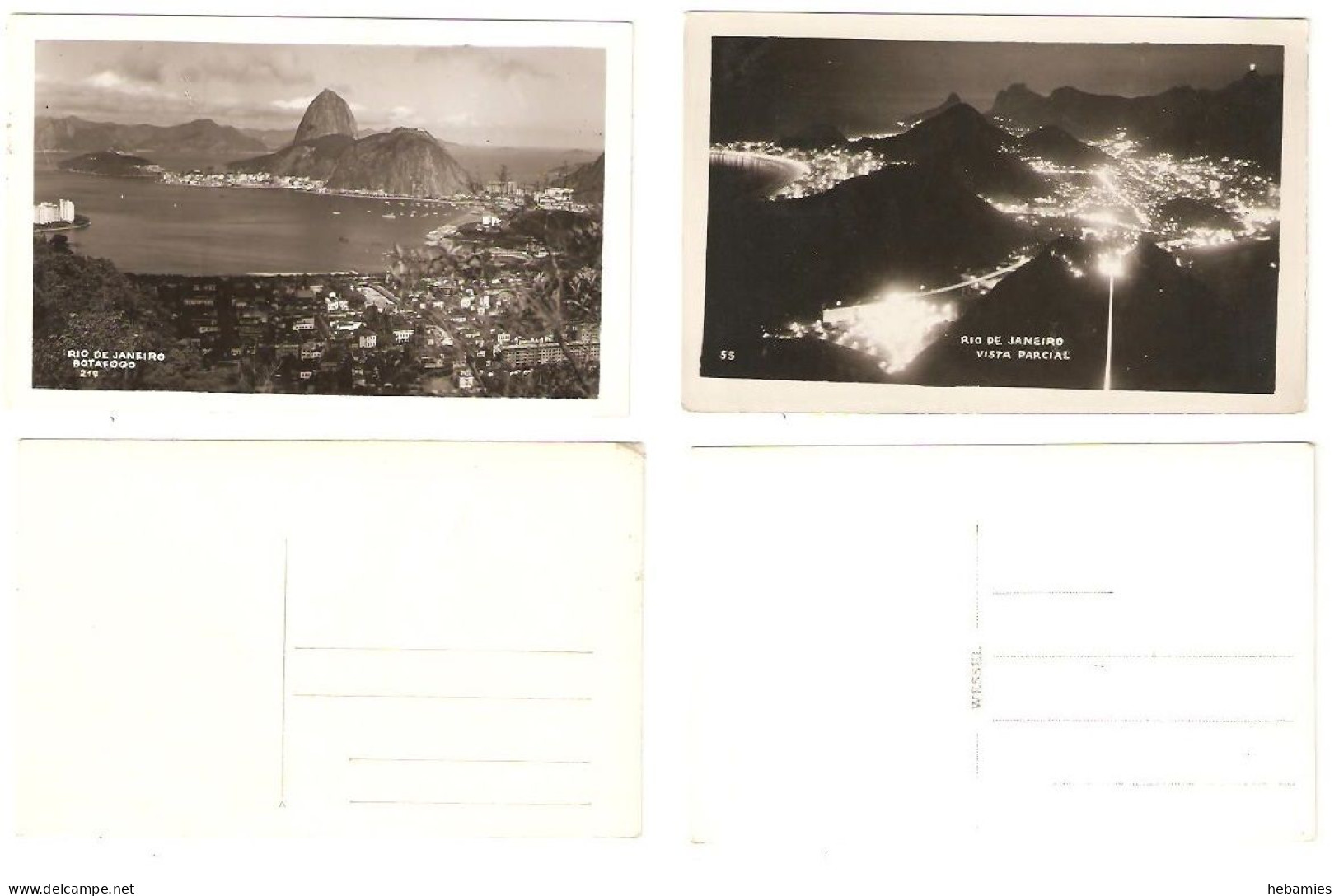 Botafogo & Vista Parcial - RIO DE JANEIRO - 2 Postcards - BRAZIL - - Rio De Janeiro