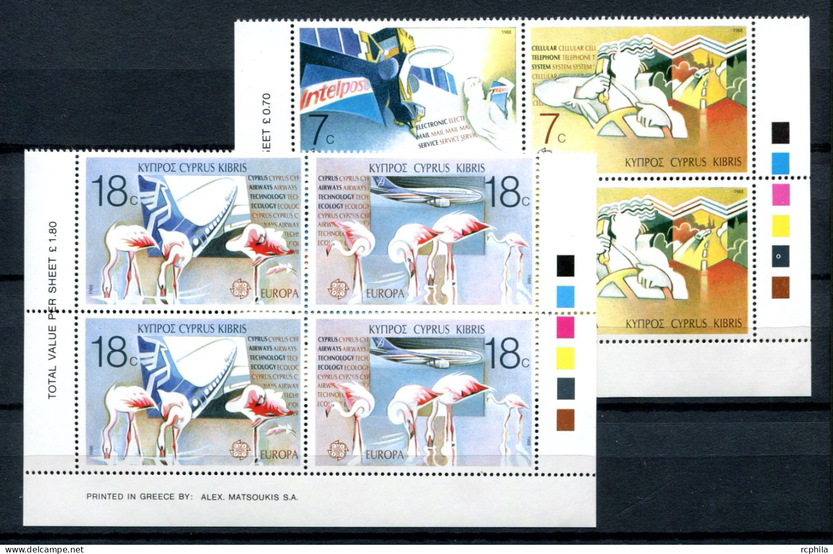 RC 27511 CHYPRE COTE 10€ N° 691 / 694 X 2 Ex EUROPA 1988 TRANSPORTS ET COMMUNICATIONS NEUF ** MNH TB - 1988