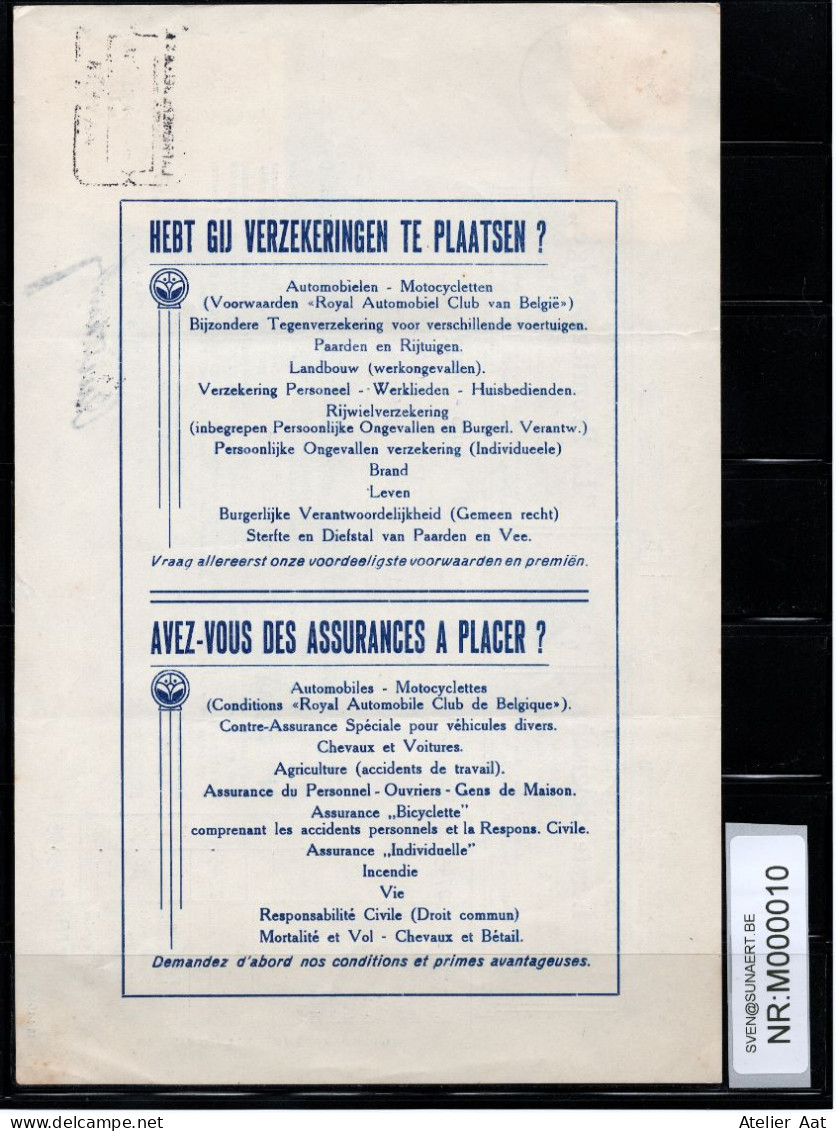 Verzekeringsbewijs: OBC 431/529 + Fiscale Zegel - Stempel Antwerpen - 1936-51 Poortman