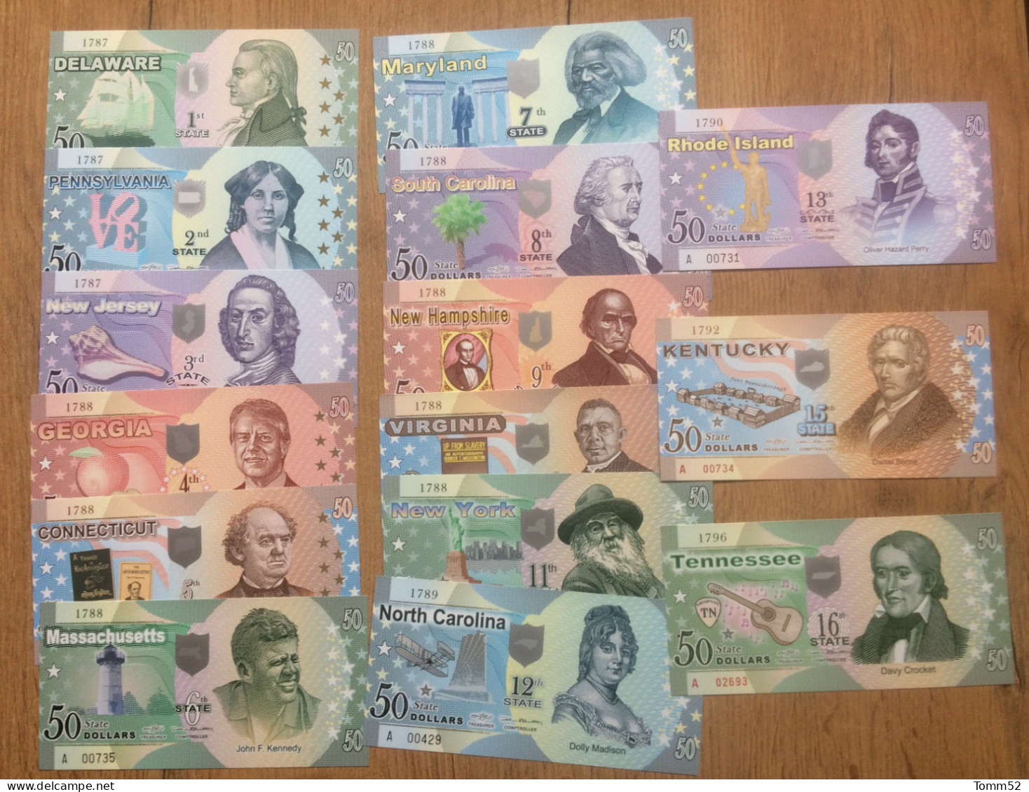 USA- Polymer 50 Dollars Collection Of 15 States - Andere & Zonder Classificatie