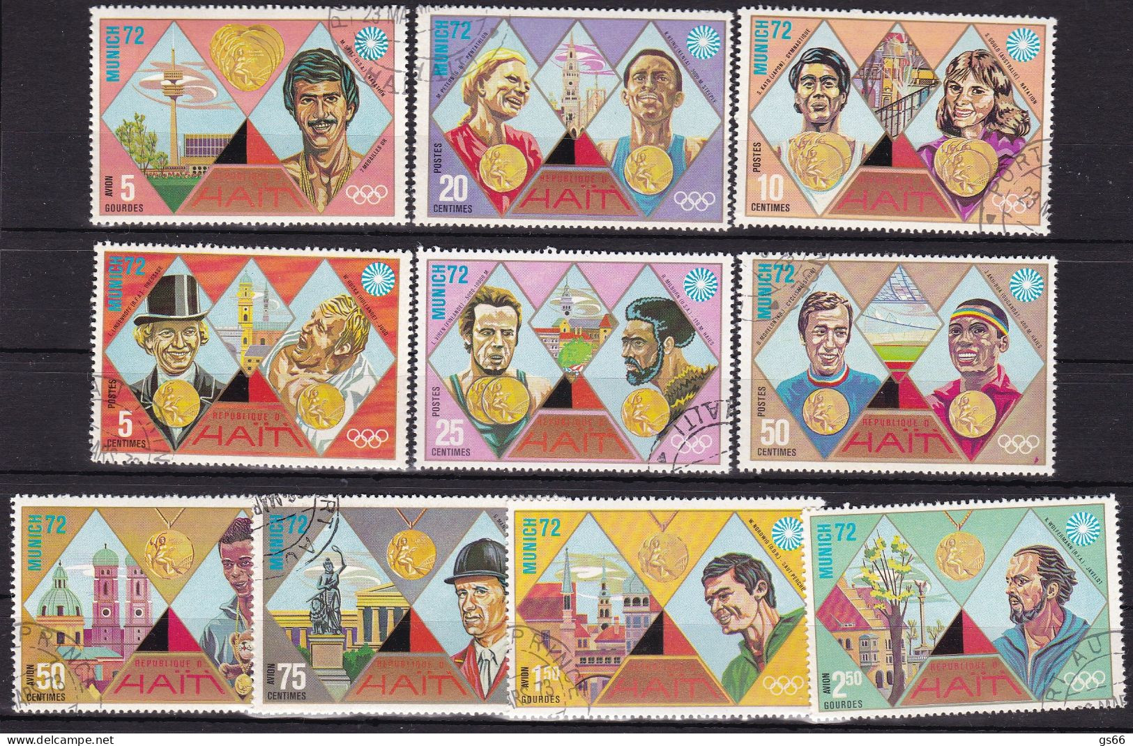 Haiti, 1972, 1205/14, Used Oo ,  Olympische Sommerspiele, München. - Haïti