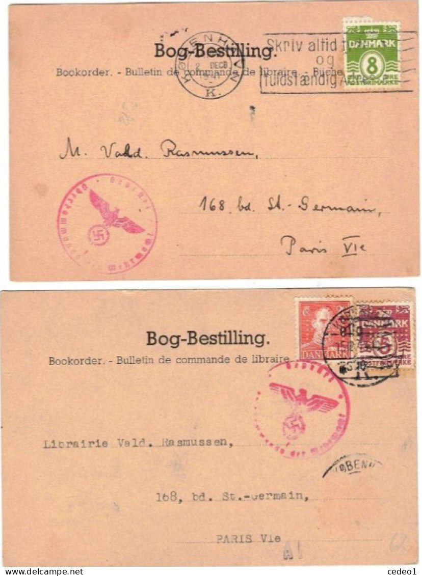 BOG BESTILLING  CACHET NAZI - Storia Postale