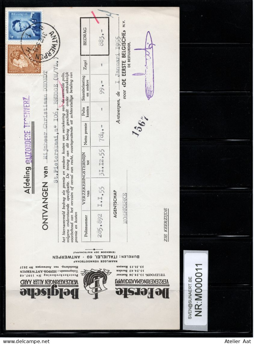 Verzekeringsbewijs: OBC 847+926 - Stempel Antwerpen - 1936-1951 Poortman